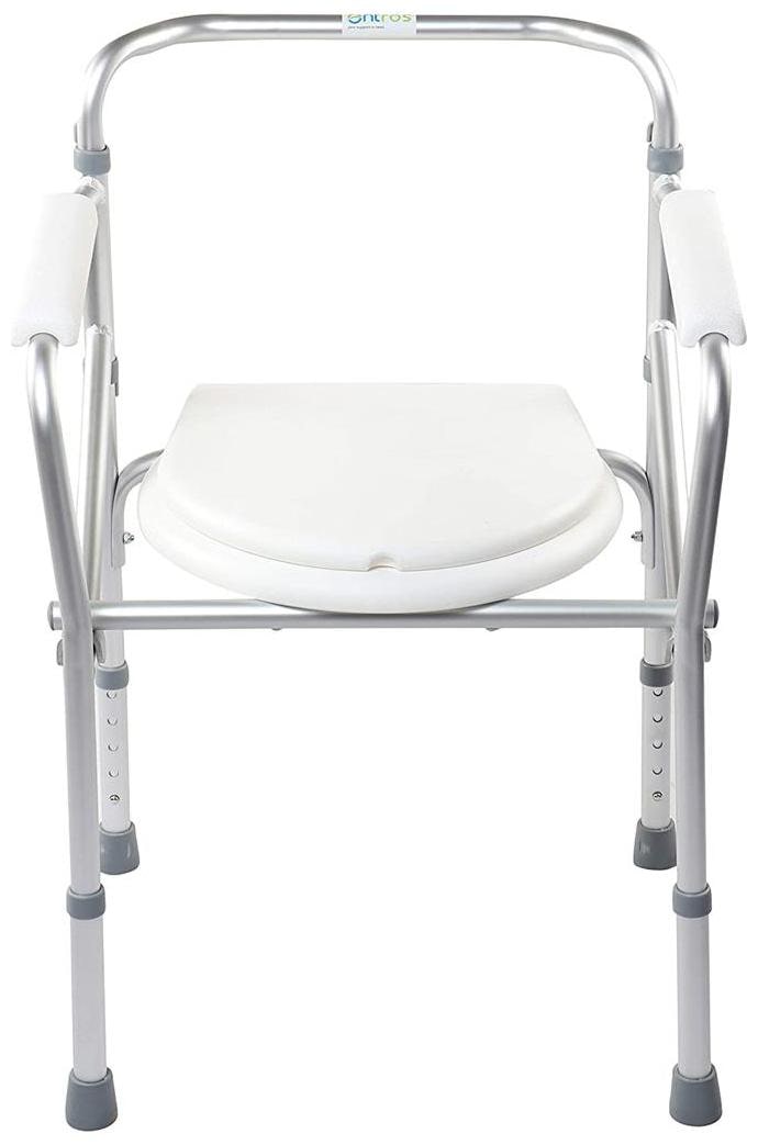 

Entros Adjustable Stainless Steel Foldable Wheel Chair and commode chair for Senior Handicap persons (SC7001L)