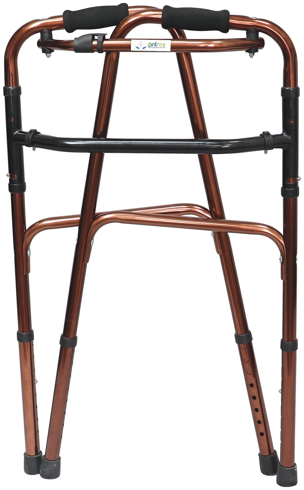 

Entros Premium Light Weight Aluminum Height Adjustable Reciprocal Folding Walker Color Coated (KL919L) - Copper Color