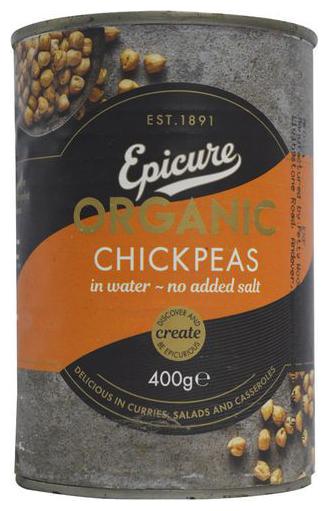 

Epicure Organic - Chick Peas in Water 400 g