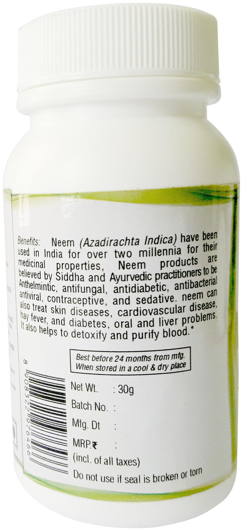 

Neem 60 Capsule -500mg -30 g
