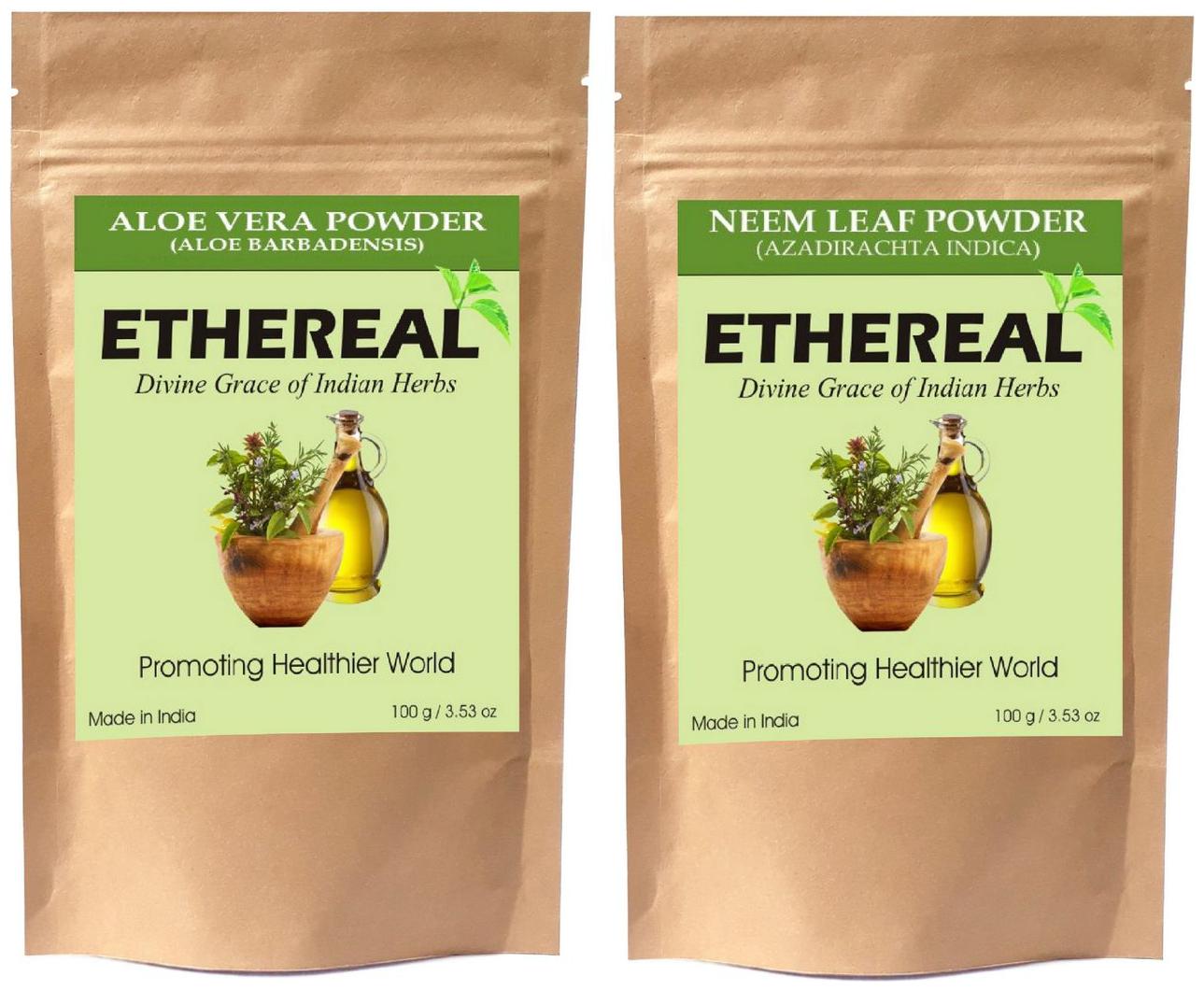 

Ethereal Aloe Vera Powder and Neem Powder 100g (Pack of 2)