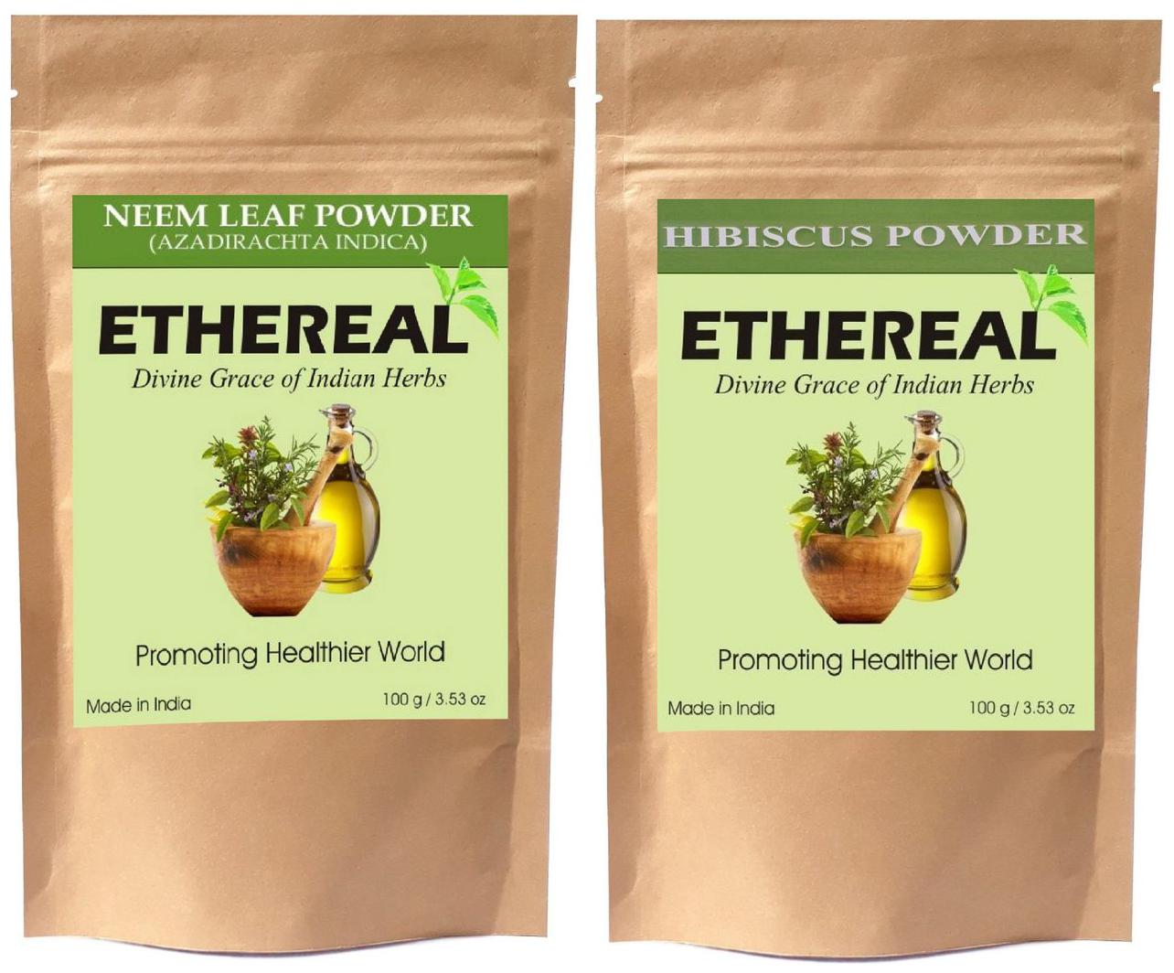 

Ethereal Neem Leaf Powder and Hibiscus Powder Anti Dandruff 100g (Pack of 2)