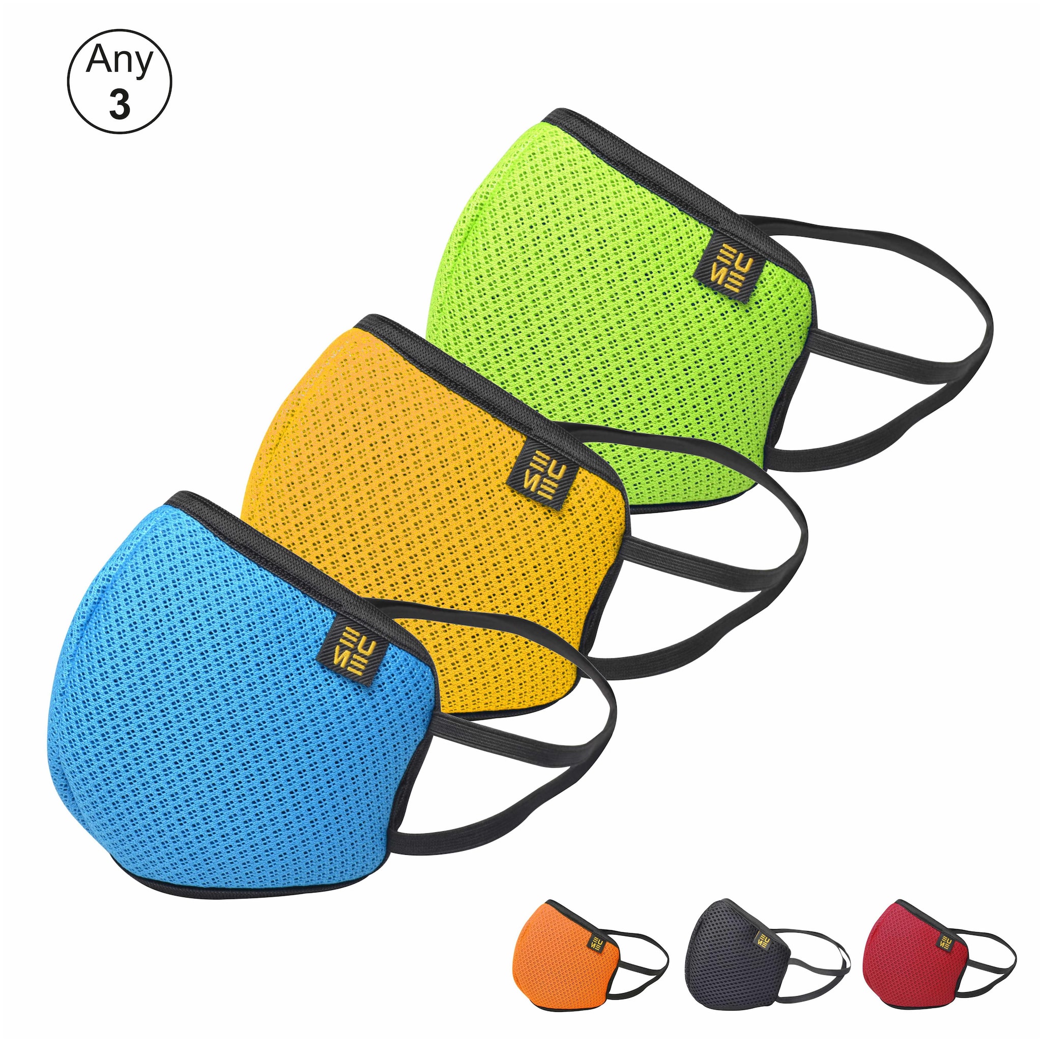 

EUME Protect 95 Face Mask Washable - Reusable Anti Dust with 4 Layered Ply Protected Mask for Men and Women Assorted (Pack of 3)