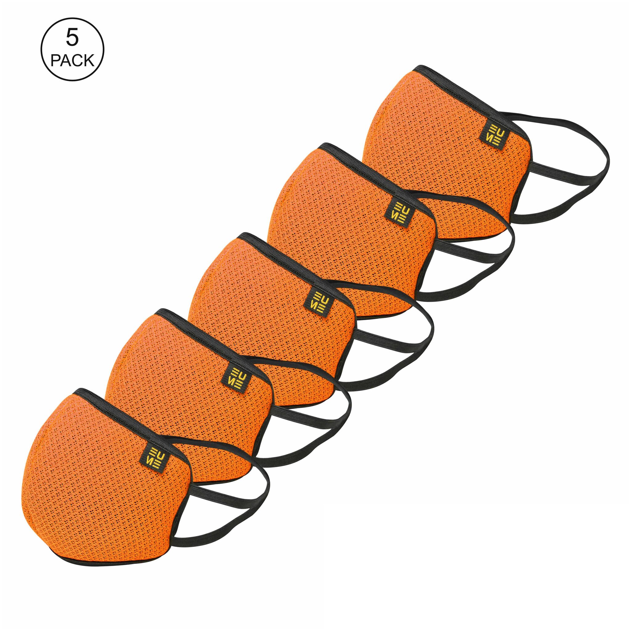 

EUME Protect 95 Face Mask Washable - Reusable Anti Dust with 4 Layered Ply Protected Mask for Men and Women in Orange (Pack of 5)