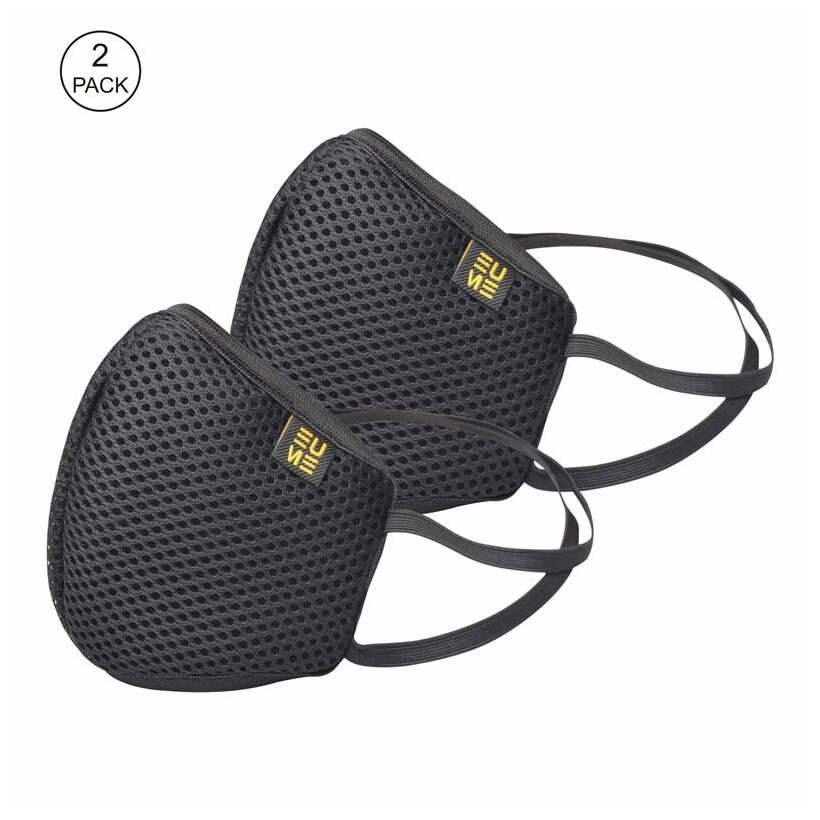 

EUME Protect 95 Face Mask Washable - Reusable Anti Dust with 4 Layered Ply Protected Mask for Men and Women in Black (Pack of 2)