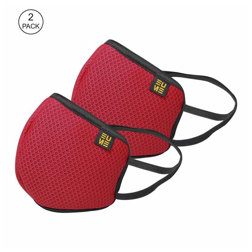 

EUME Protect 95 Face Mask Washable - Reusable Anti Dust with 4 Layered Ply Protected Mask for Men and Women in Red (Pack of 2)