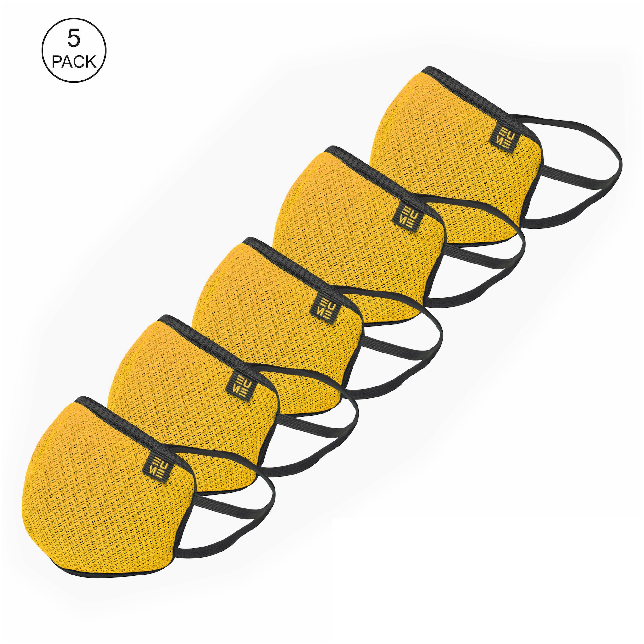 

EUME Protect 95 Face Mask Washable - Reusable Anti Dust with 4 Layered Ply Protected Mask for Men and Women in Yellow (Pack of 5)