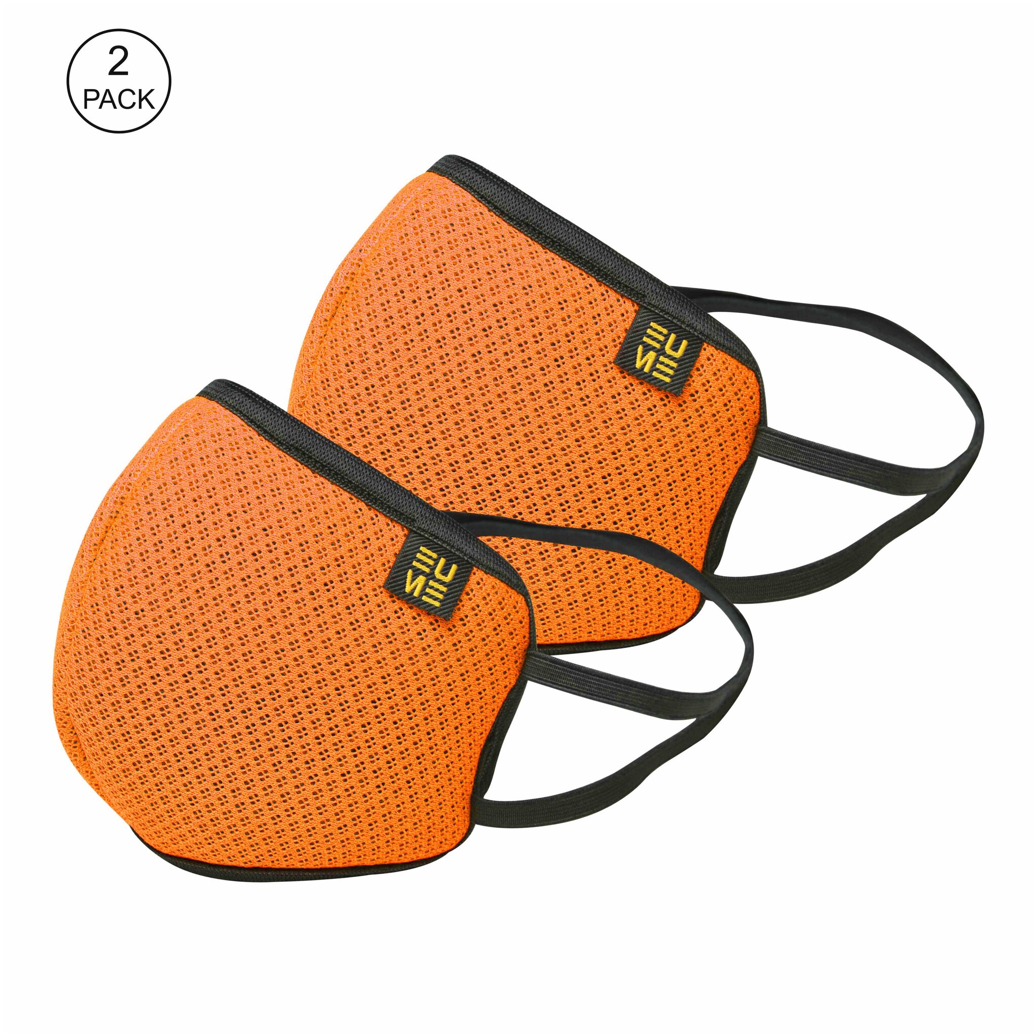 

EUME Protect 95 Face Mask Washable - Reusable Anti Dust with 4 Layered Ply Protected Mask for Men and Women in Orange (Pack of 2)