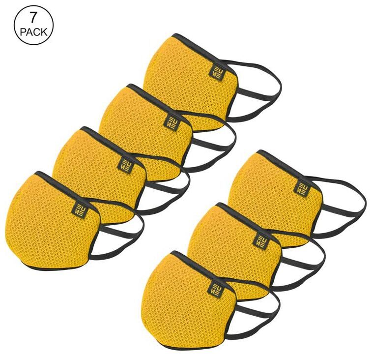 

EUME Protect 95 Face Mask Washable - Reusable Anti Dust with 4 Layered Ply Protected Mask for Men and Women in Yellow (Pack of 7)