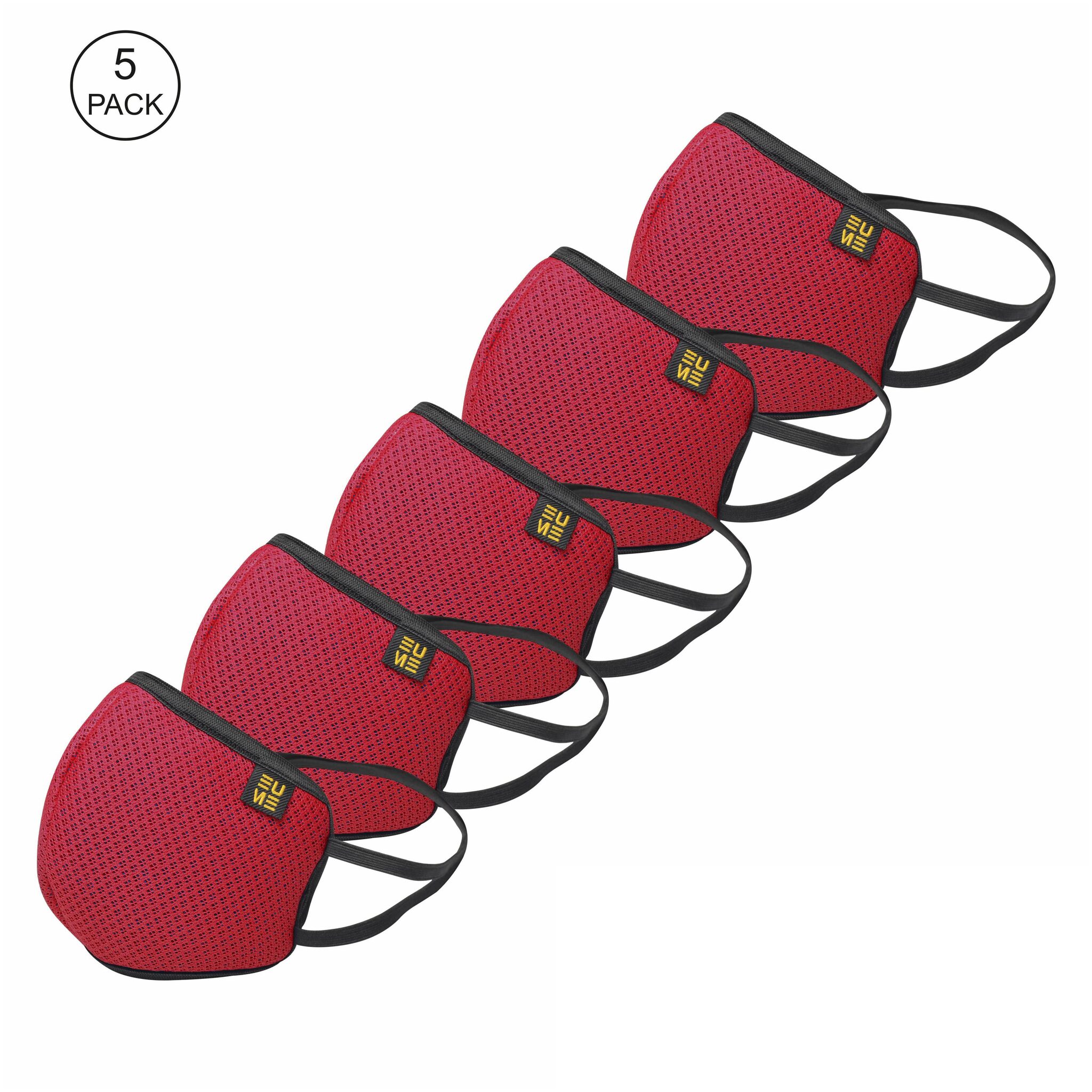 

EUME Protect 95 Face Mask Washable - Reusable Anti Dust with 4 Layered Ply Protected Mask for Men and Women in Red (Pack of 5)