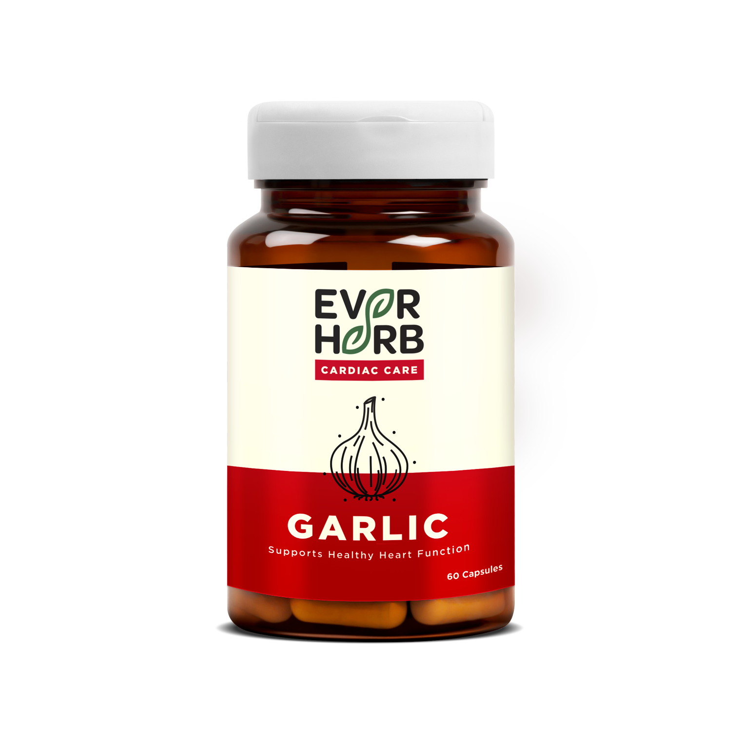 

Everherb Garlic 500mg - Pure Garlic Bulb Extracts - Enhances Blood Circulation - Bottle Of 60 Capsules