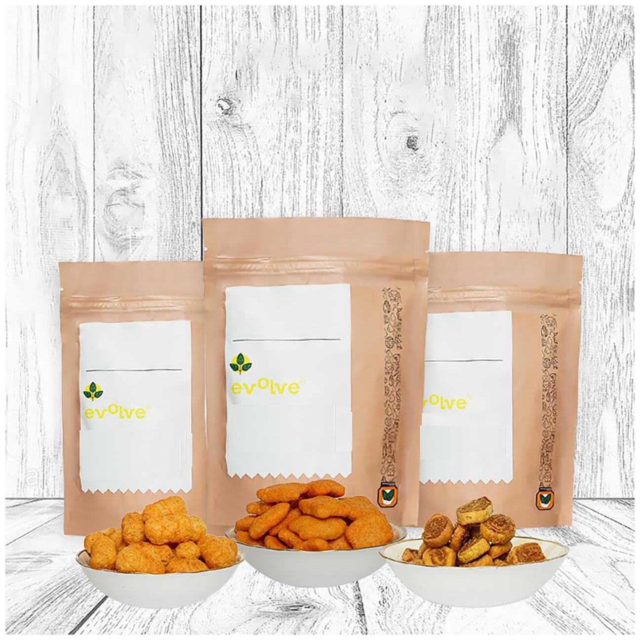 

Evolve Snacks Vacuum Cooked Multigrain puff(40g) Quinoa masala puff (35g) Baked bhakarwadi (100g) (Pack of 3)