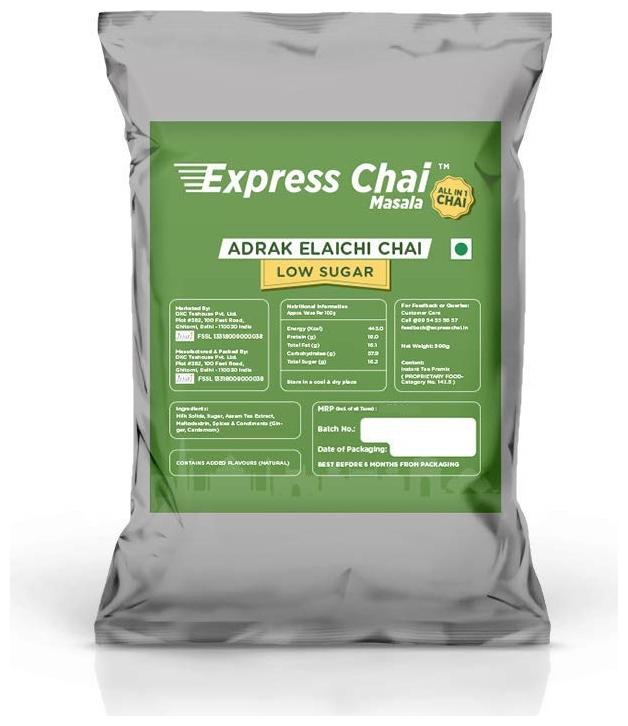 

Express Chai Masala Green - Low Sugar Instant Tea Premix Vending Machine Chai Readymade Tea Adrak Elaichi 500g (Pack Of 1)