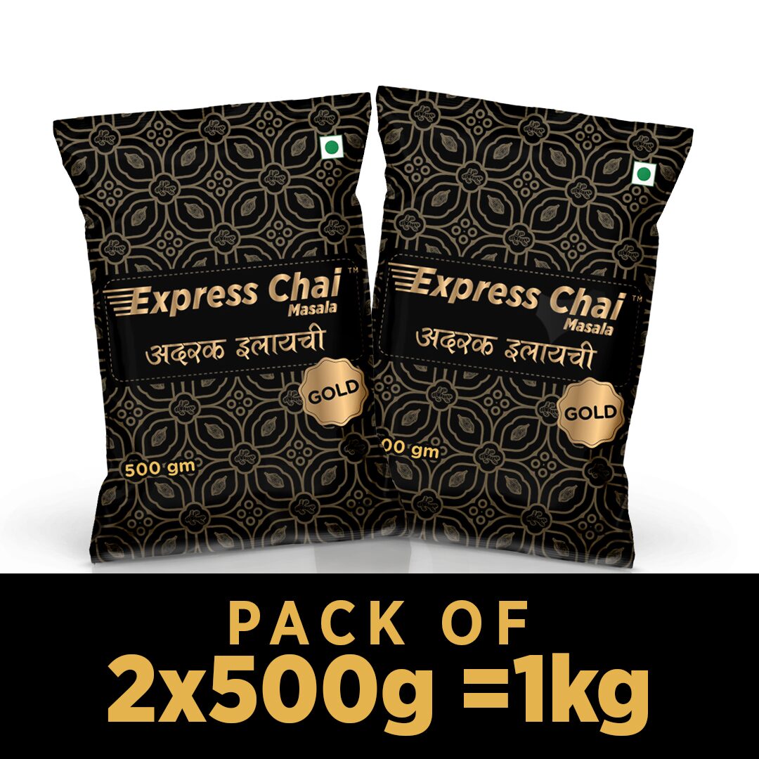 

Express Chai Gold - Premium Instant Tea Premix - Adrak Elaichi -500g(Pack of 2)