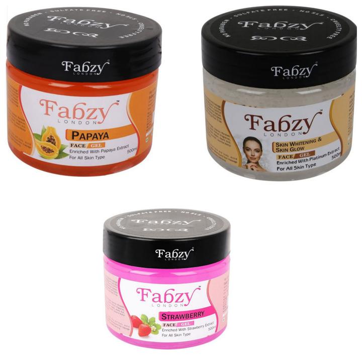 

Fabzy Papaya Gel 500 ml Skin Whitening Skin Glow Gel 500 ml Strawberry Gel 500 ml (Pack of 3)