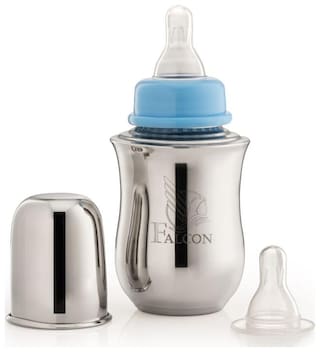Buy Falcon Moms Choice Steel Baby Bottle Blue 175 Ml Online At
