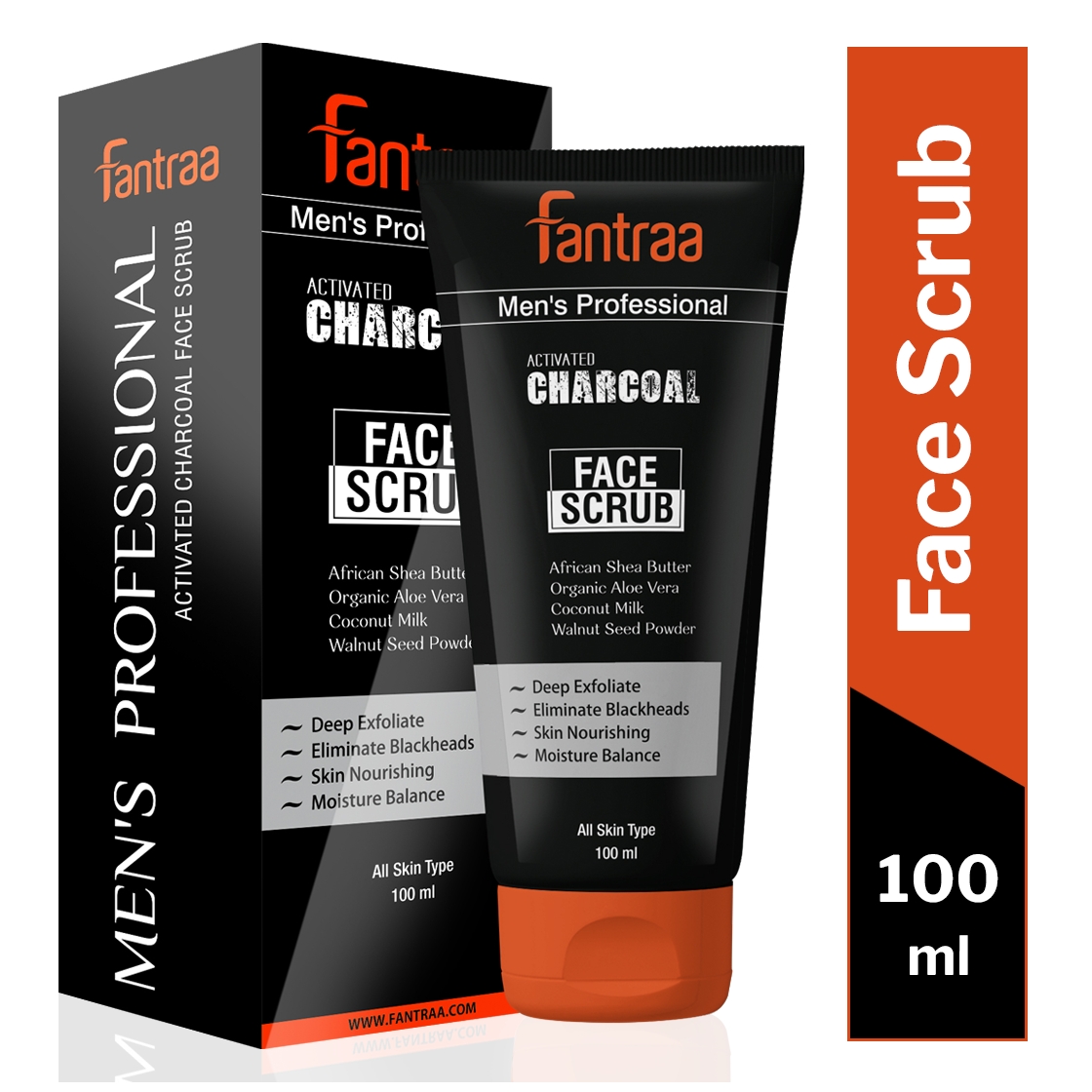 

Fantraa Activated Charcoal Face scrub for Eliminate Blackhead Deep Exfoliation and Cleansing - 100ml