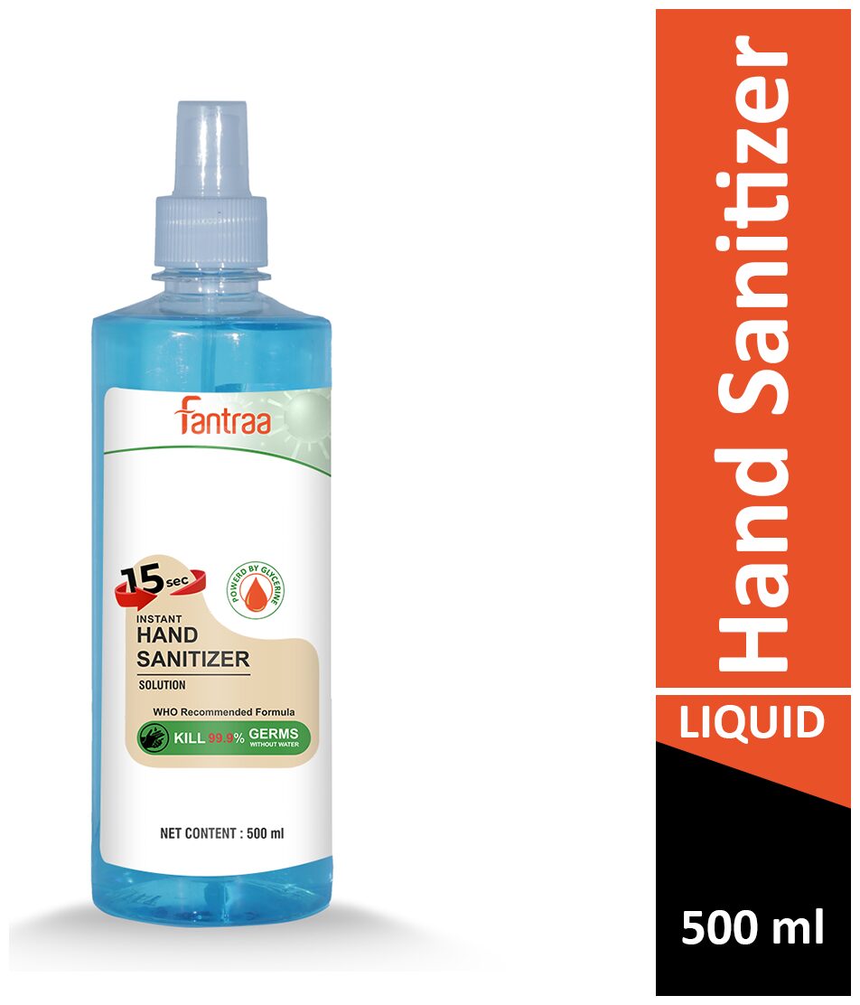 

Fantraa Alcohol liquid Based Hands Sanitizer 500 ml (Pack Of 1)