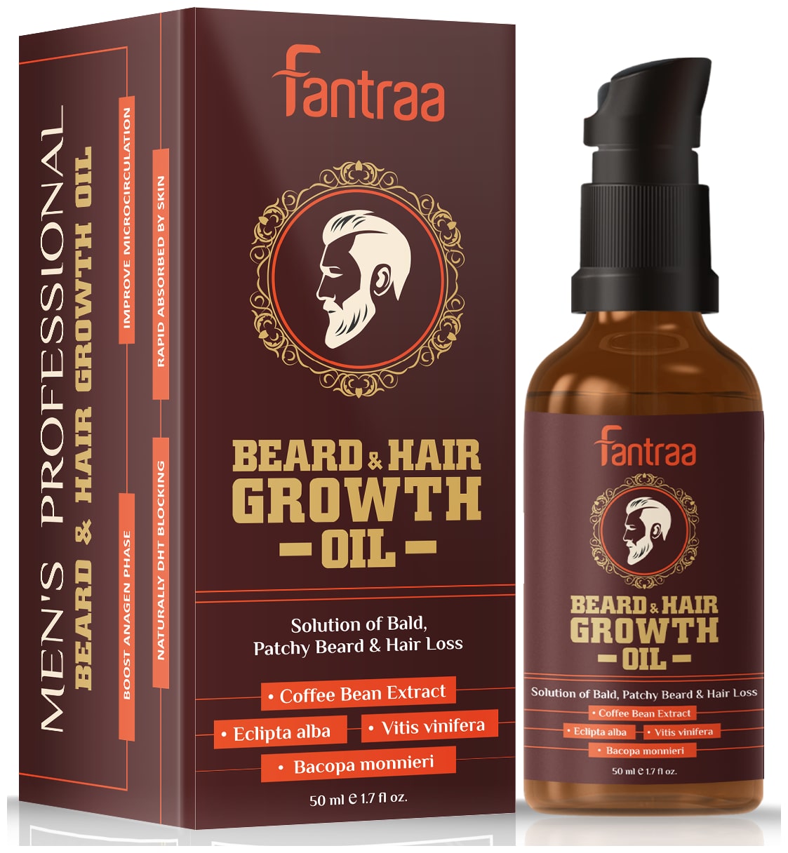 

Fantraa Beard and Hair Growth Oil for Men - 50 ml