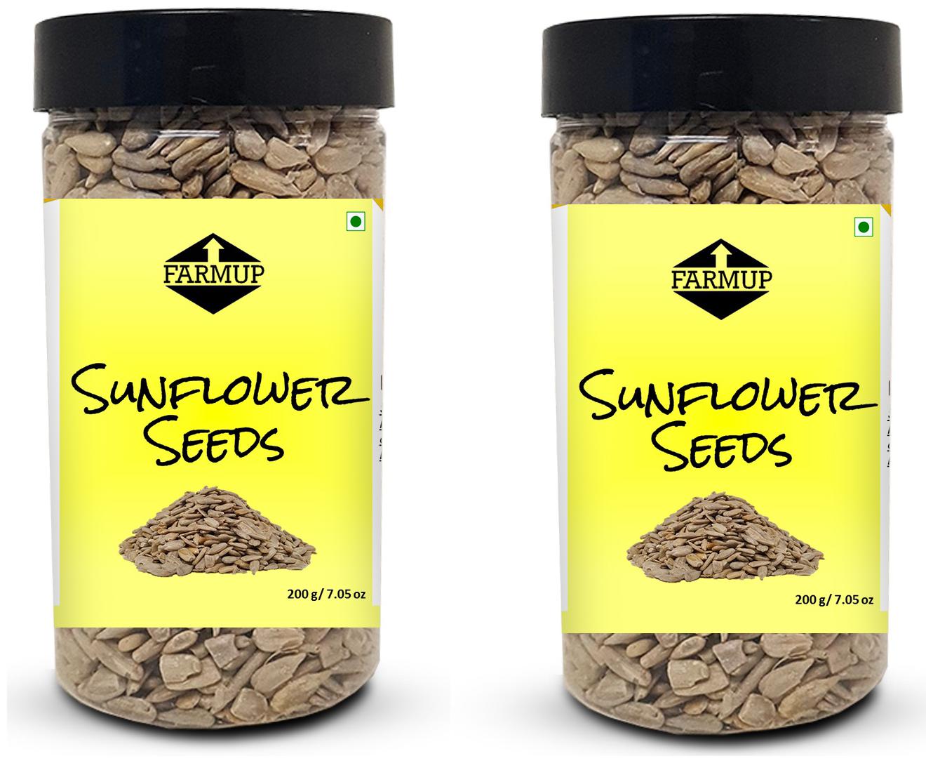 

FARMUP Raw Sunflower Seeds With Protein Fiber Vitamin Rich Superfood 200g (Pack of 2)