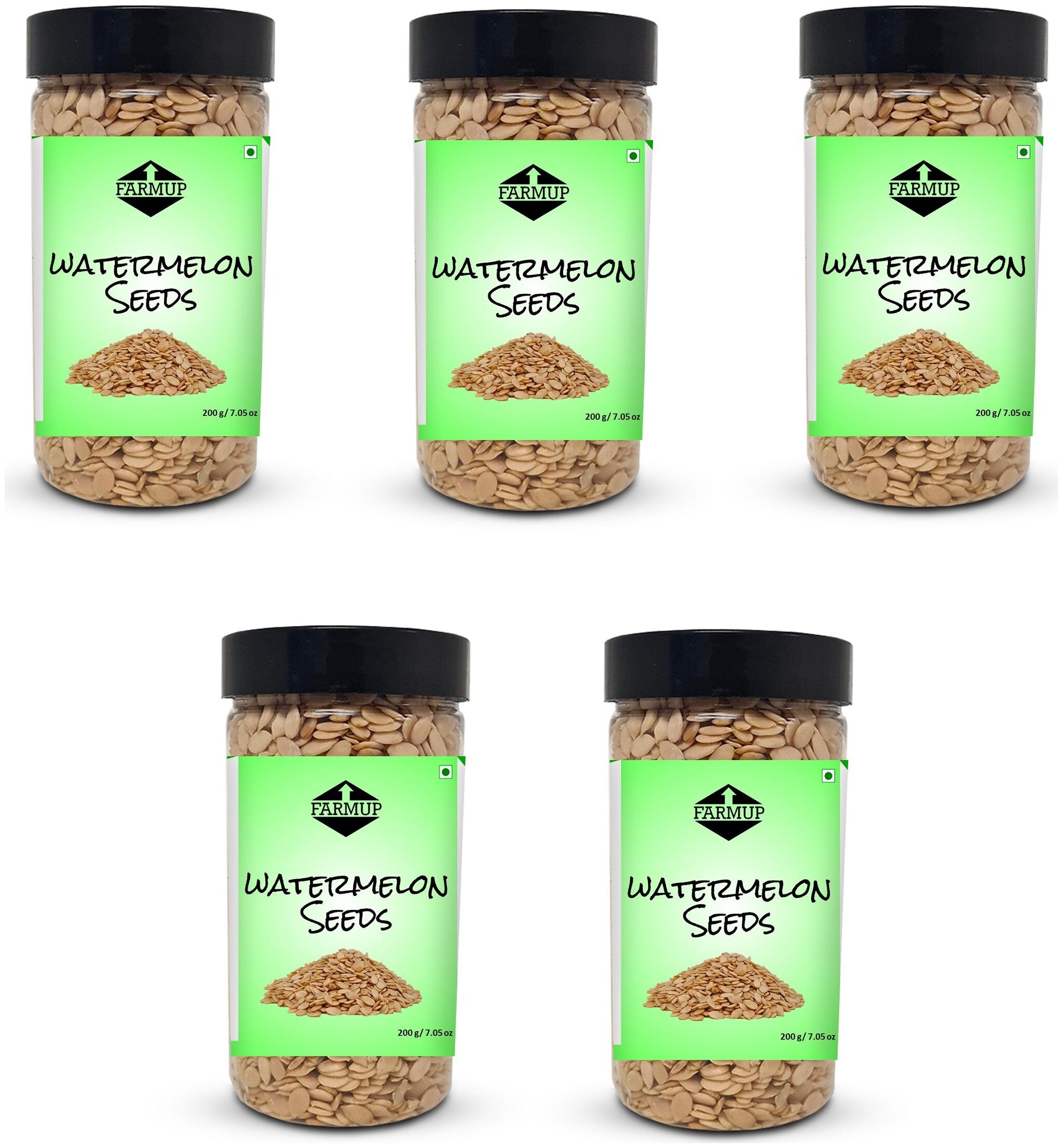 

FARMUP Raw Watermelon Seeds Fiber Mineral Rich 200g (Pack of 5)