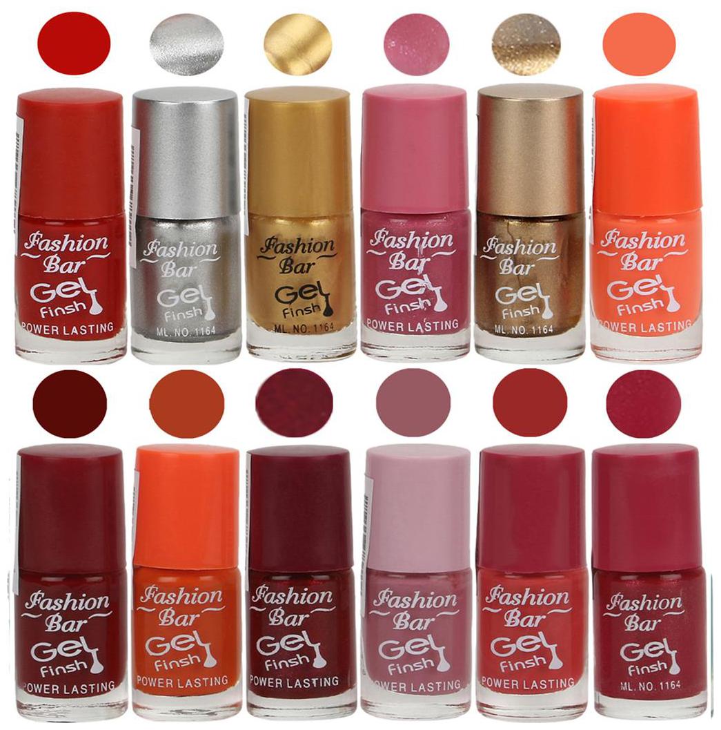 

Fashion Bar Nail polish (Neon Red Silver Golden Pink Copper Neon Orange Maroon Orange Shimmer Maroon Light Purple Pink Shimmer Red)