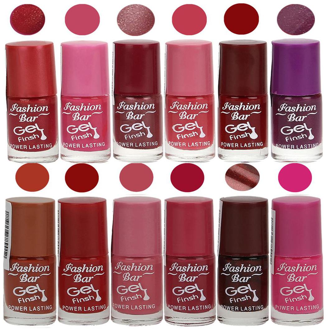 

Fashion Bar Nail polish (Shimmer Red Light Pink Shimmer Light Purple Pink Brick Red Purple Brown Red Pink Deep Pink Dark Brown Rani Pink )