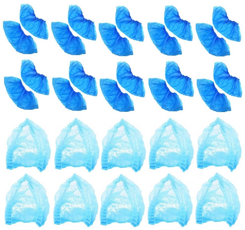 

Favon (10 pair Shoe Covers and 10 Head Covers) Pack of 20
