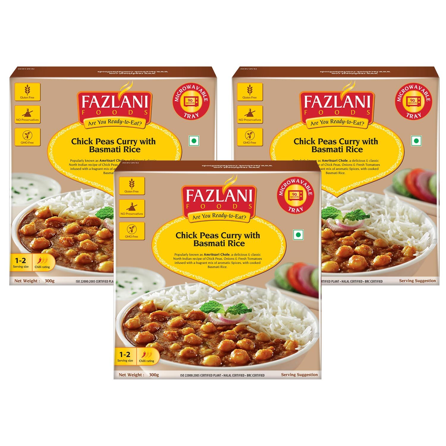 

Fazlani Foods Ready To Eat Amritsar Chole With Basmati Rice (Pack Of 3 300g Each)