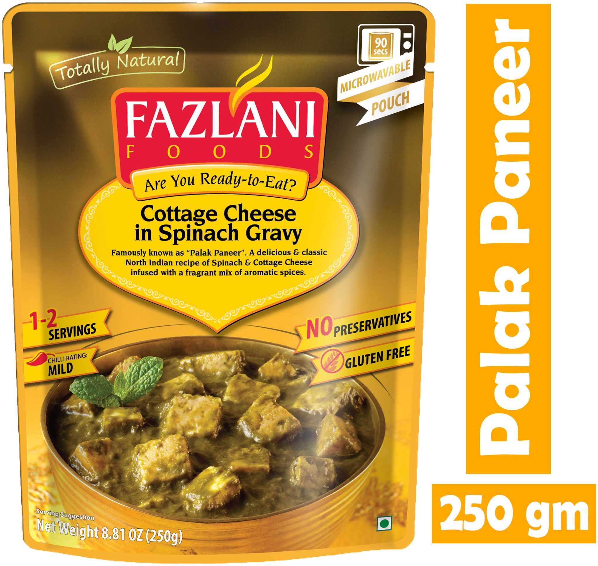

Fazlani Foods Ready To Eat Palak Paneer Curry (Pack Of 1 250g)