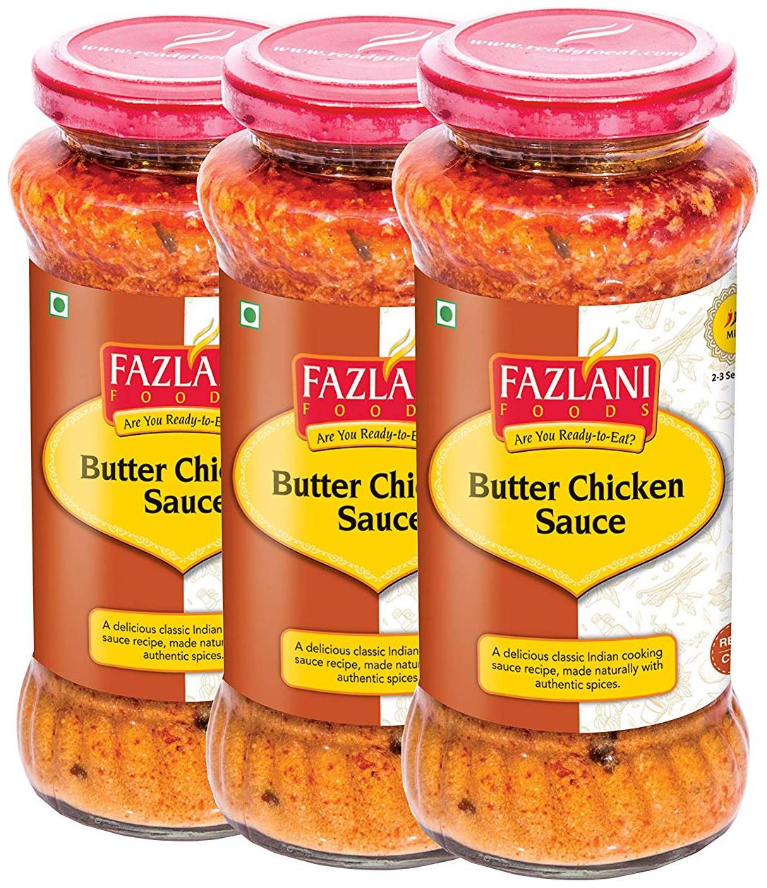 

Fazlani Foods Ready To Eat Butter Chicken Sauce (Pack Of 3 285g Each)