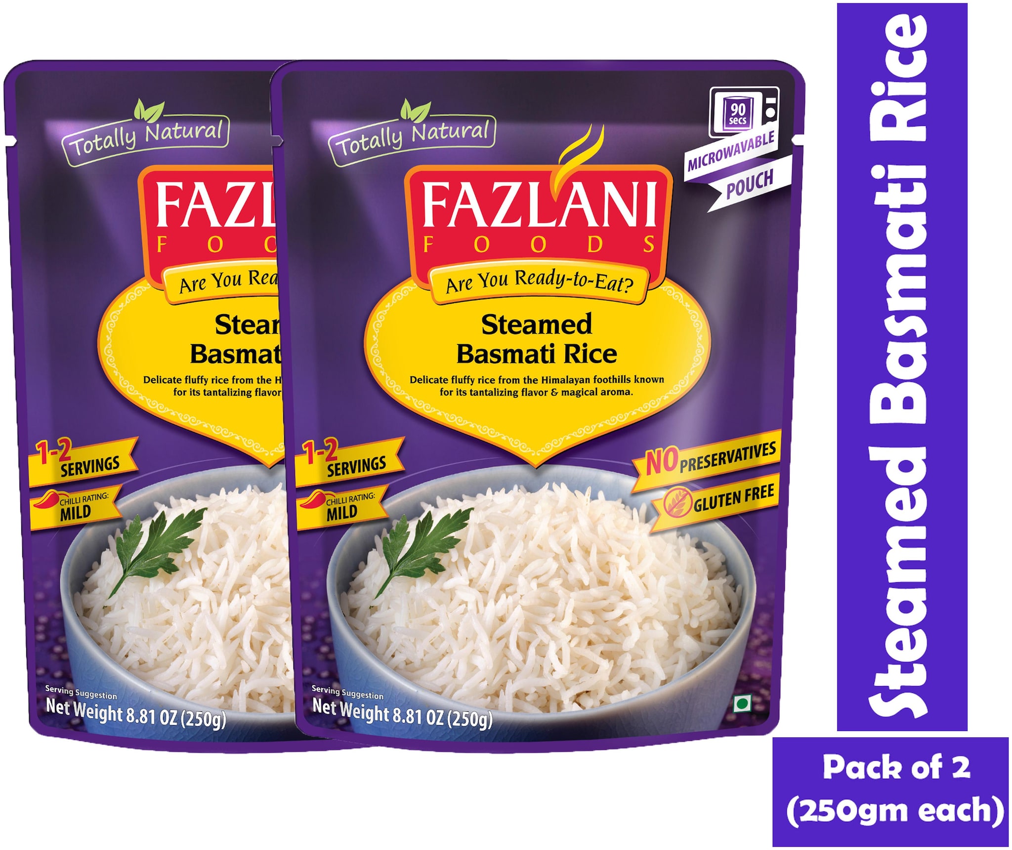 

Fazlani Foods Ready To Eat Steamed Basmati Rice (Pack Of 2 250 g Each)