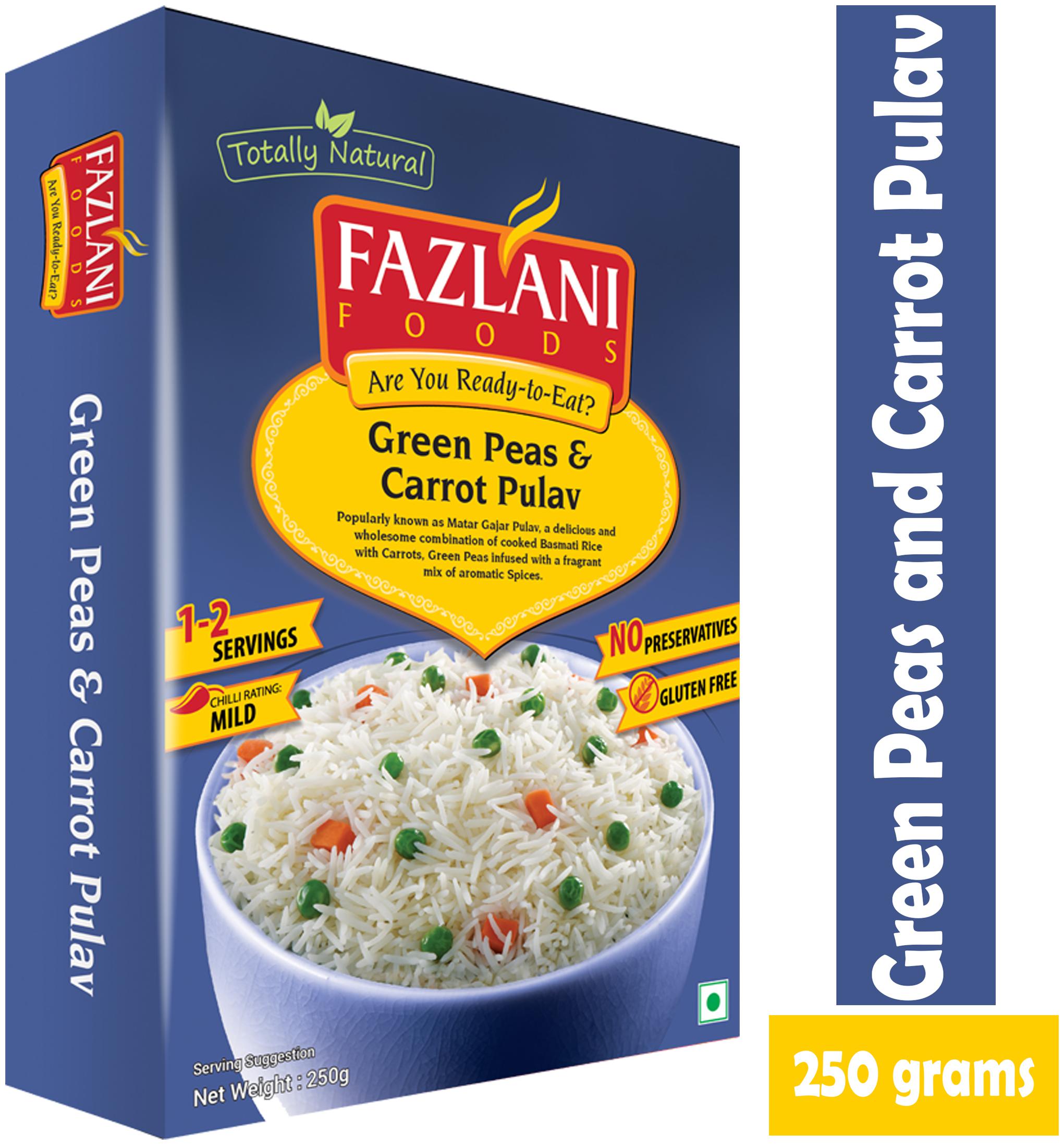 

Fazlani Foods Ready to Eat Green Peas and Carrot Pulav (250 g)