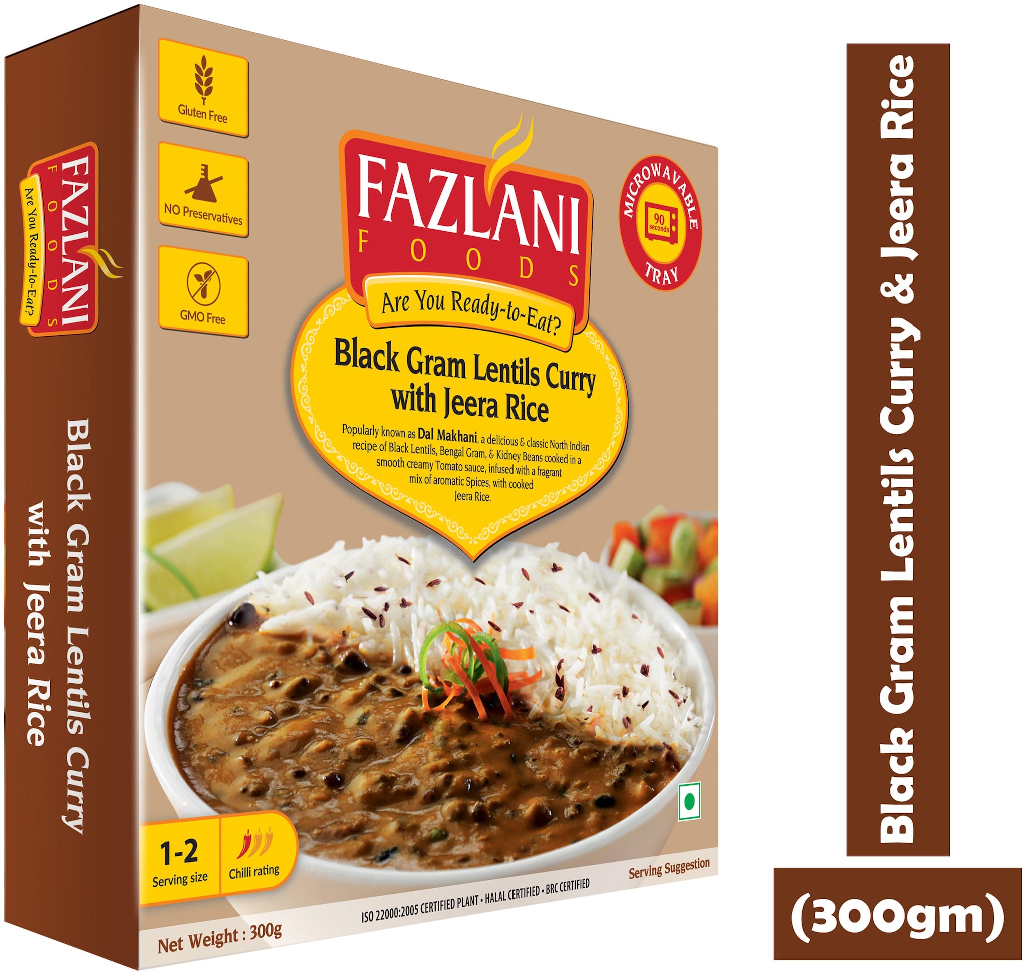 

Fazlani Foods Ready to Eat Black Gram Lentils Curry with Jeera Rice (300 g)