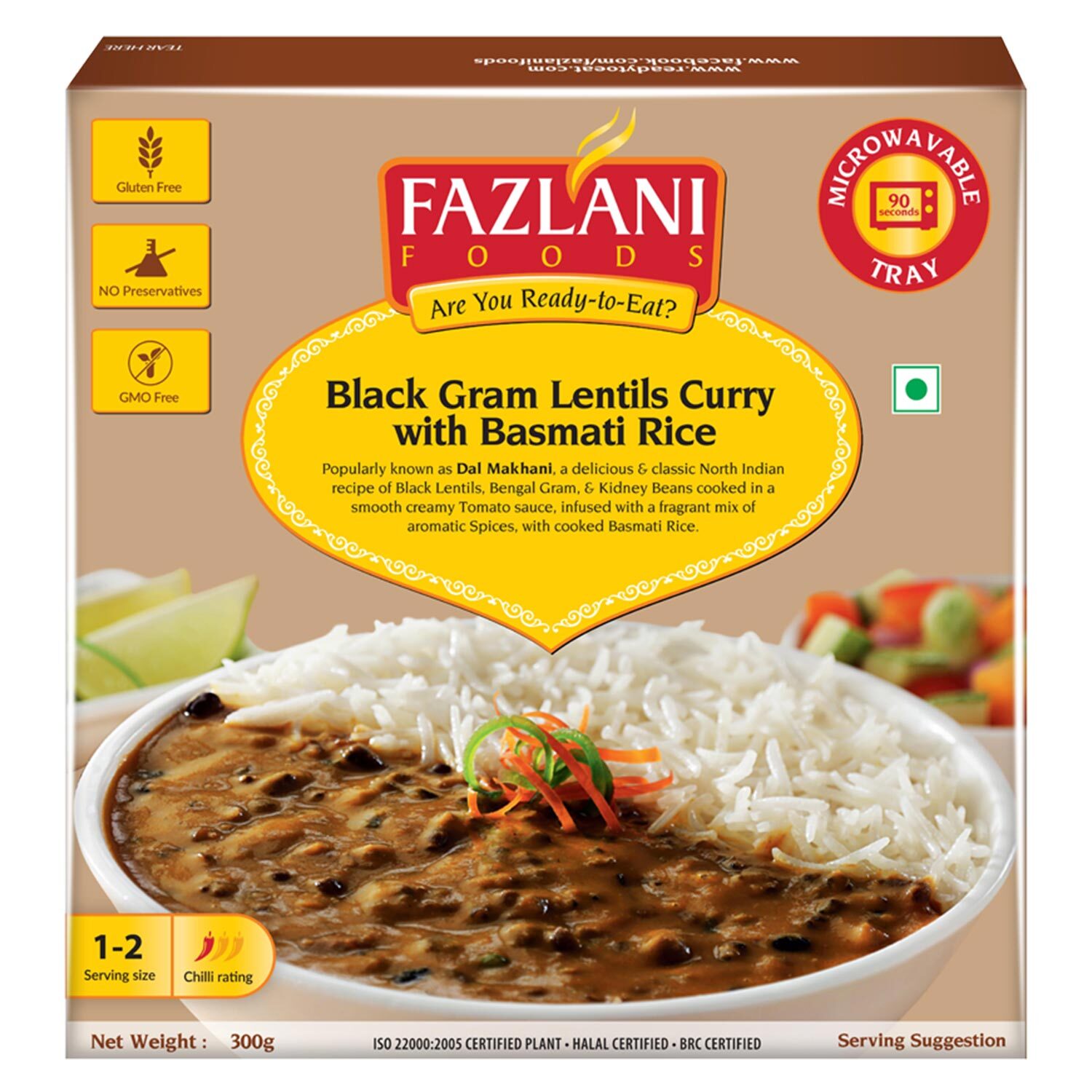 

Fazlani Foods Ready To Eat Dal Makhani With Basmati Rice (300g)