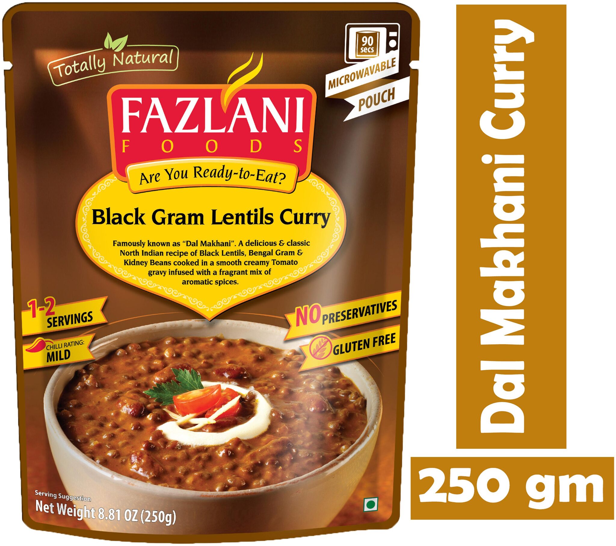 

Fazlani Foods Ready To Eat Dal Makhani (Black Gram Lentils) Curry (Pack Of 1 250g)