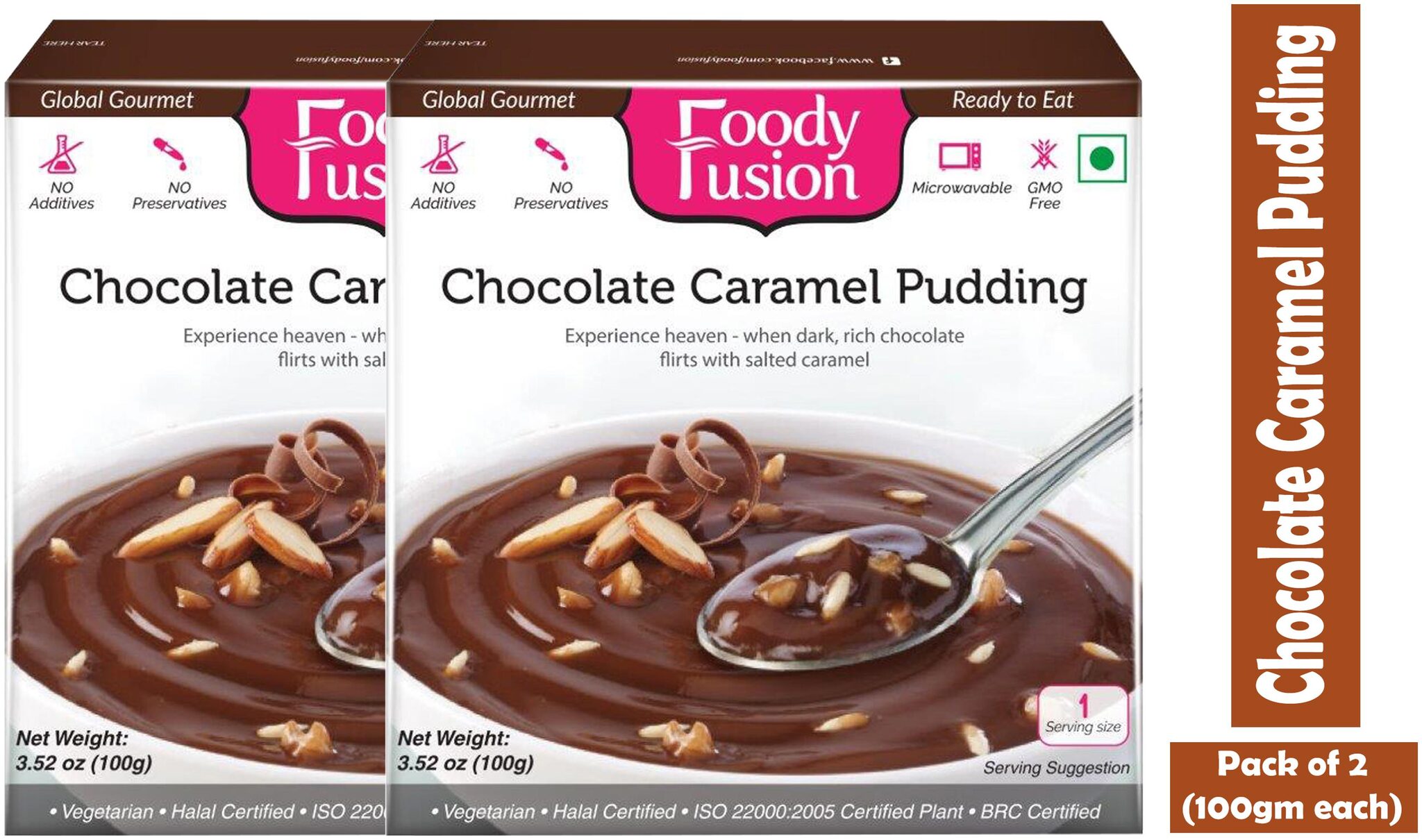 

Fazlani Foods Ready To Eat Chocolate Caramel Pudding (Pack Of 2 100g Each)
