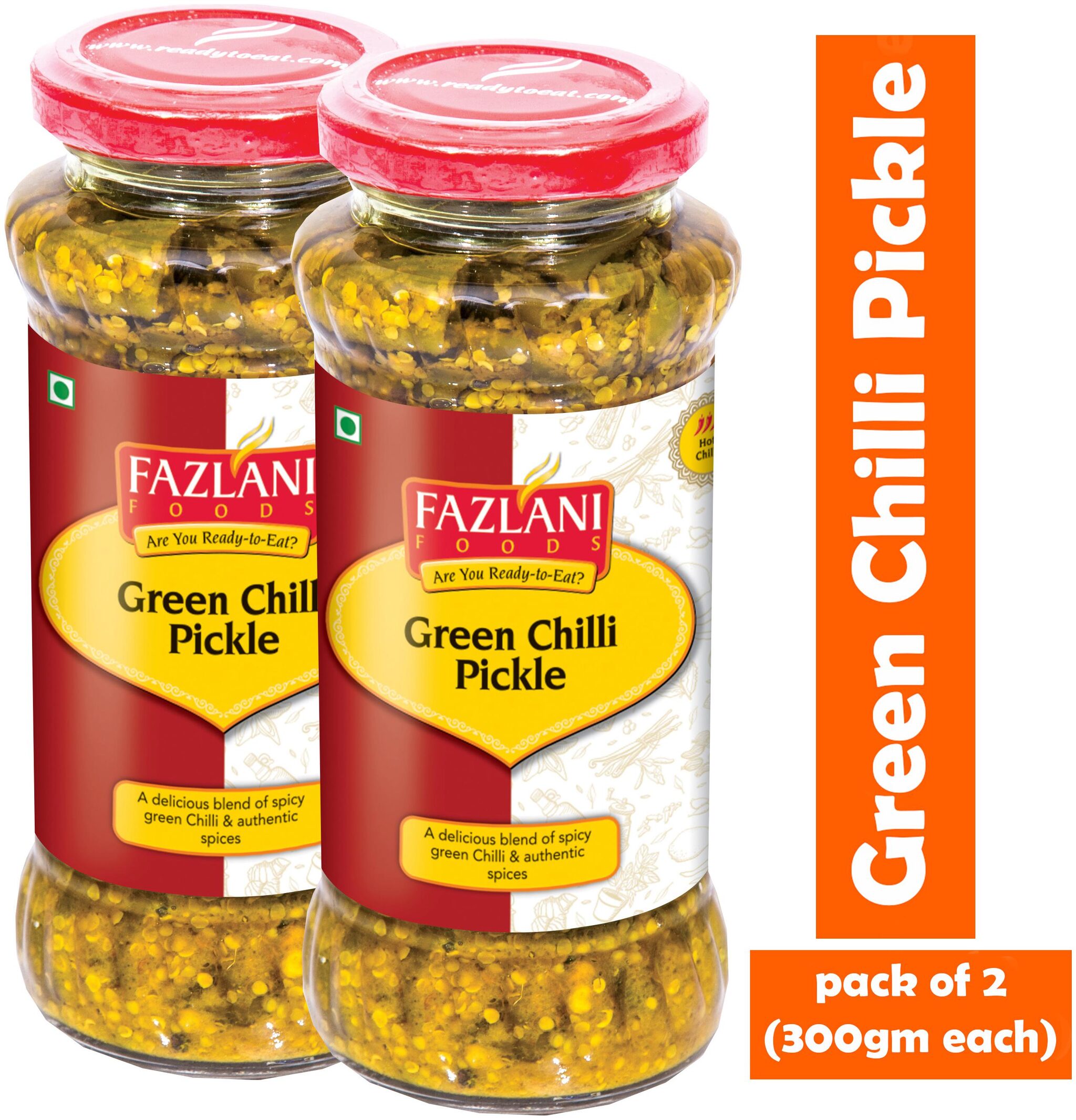 

FAZLANI FOODS Green Chilli Pickle (Pack of 2) (300g each)