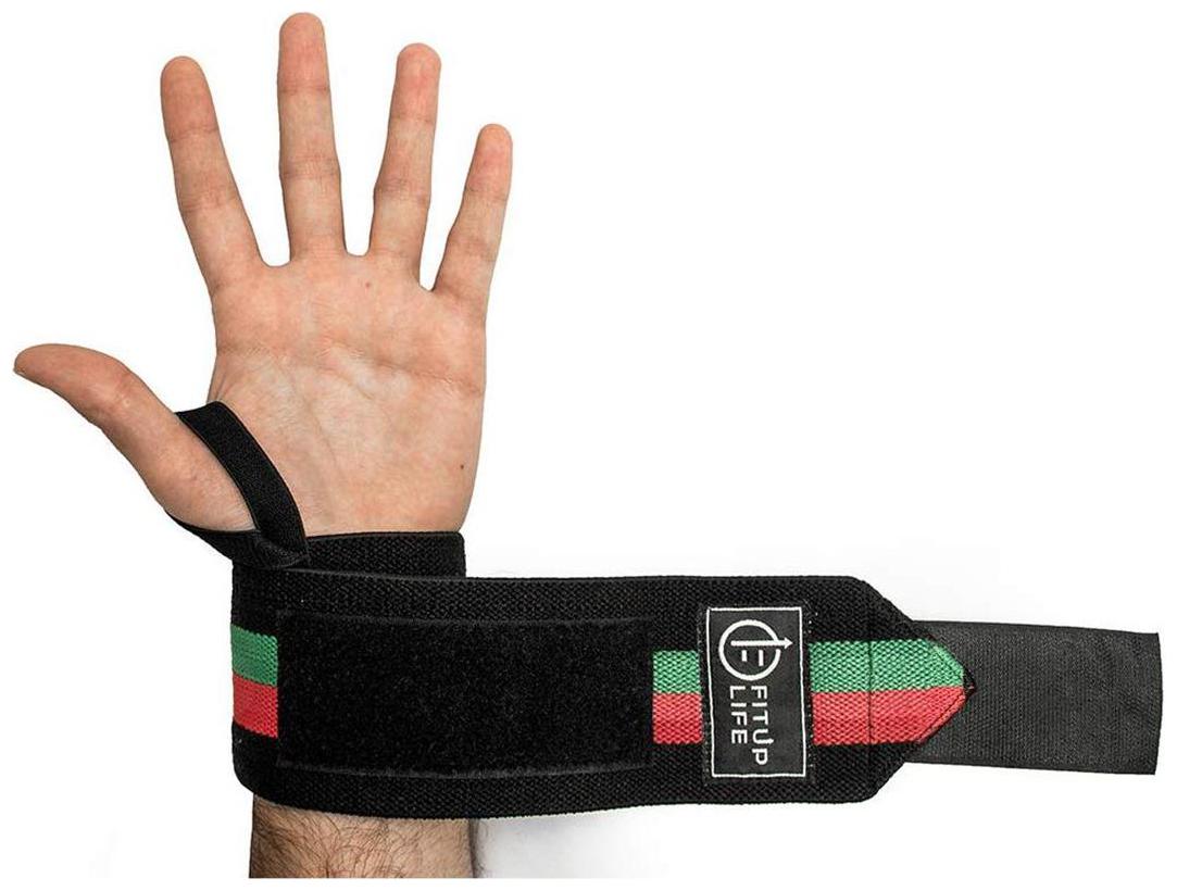

Fitup Life Black Red Green Gym Wrist Support with Non Slip Grip Imported