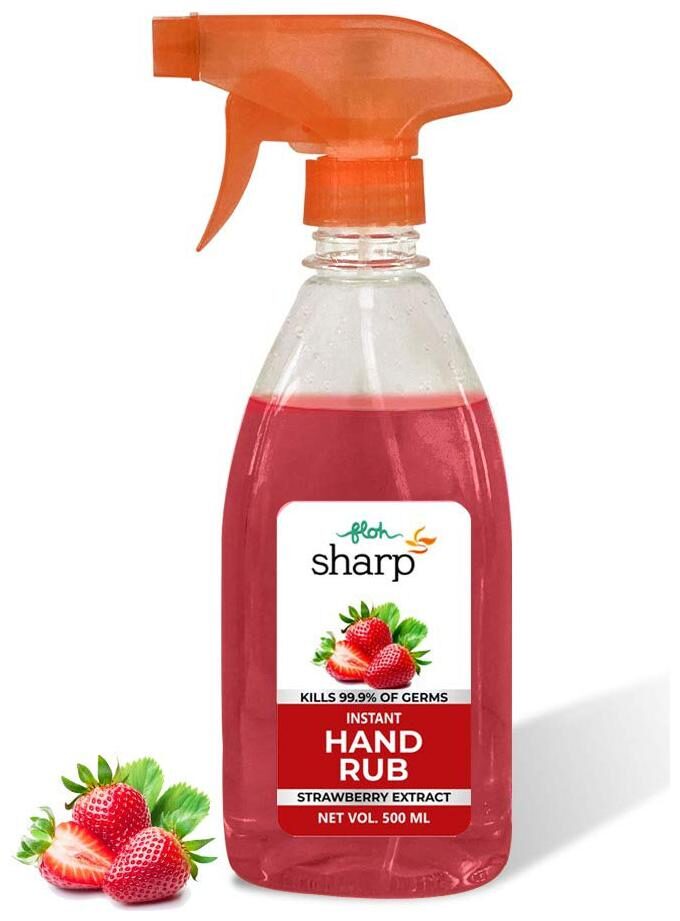 

FLOH Sharp Hand Sanitizer Spray Alcohol Based Rub with Strawberry Extract Hand Sanitizer with 70 Alcohol 500 ml