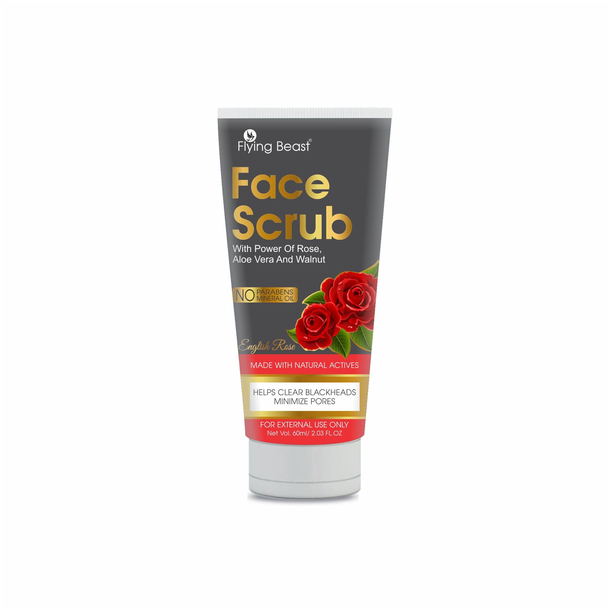 

Flying Beast English Rose Face Scrub With Aloe Vera Skin Whitening Scrub (60ml)