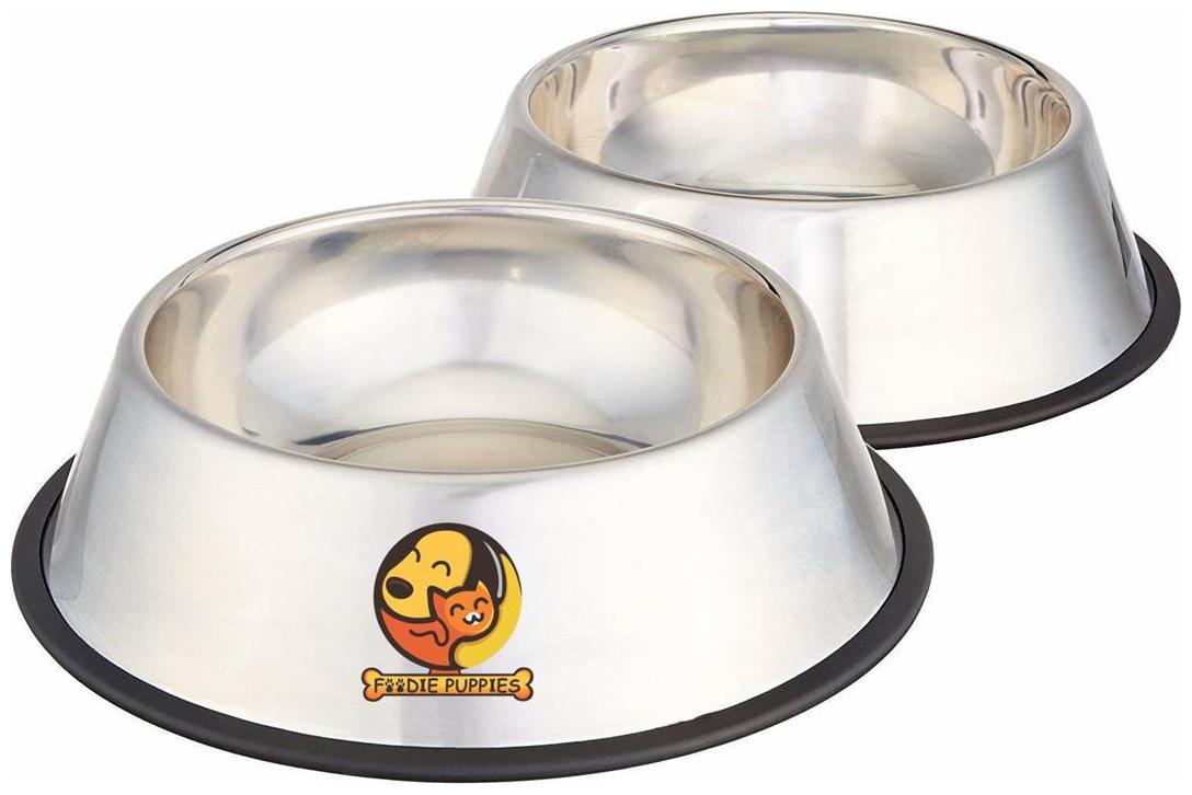 

Foodie Puppies Stainless Steel Anti Skid Dog Pet Bowl Medium Set Of 2