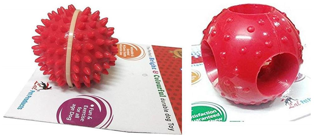 

Foodie Puppies Dog Rubber Chew Toy Combo (Spike Ball Toy Hole Ball Toy) Color May Vary