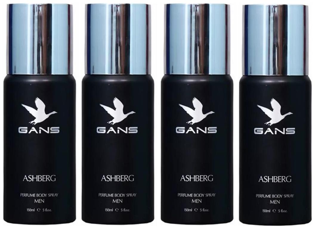 

Four ASHBERG Perfume Body Spray for Men (Pack of 4)