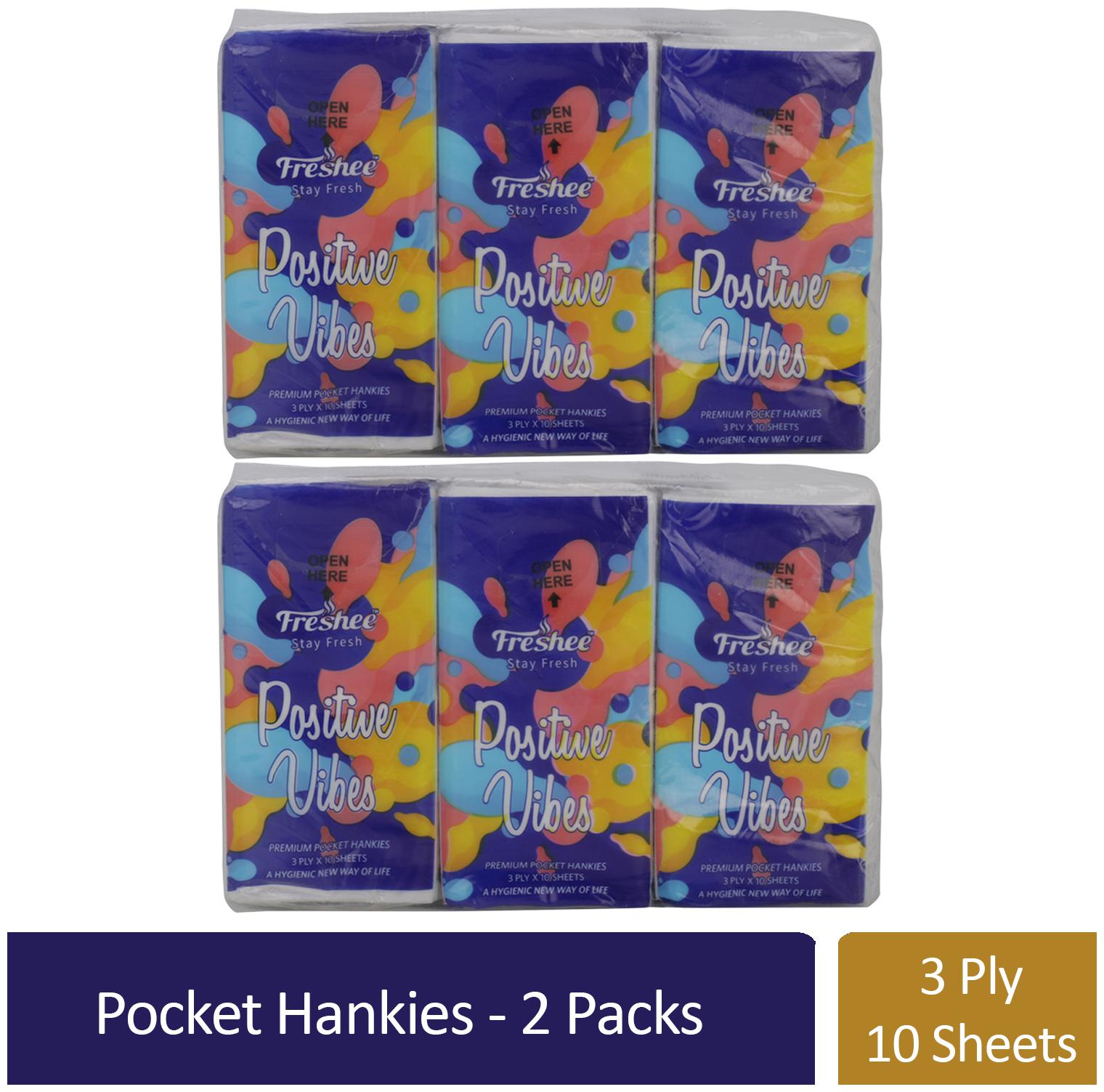 

Freshee 3 Ply 6 In 1 Skin Friendly Pocket Tissue Pack of 2
