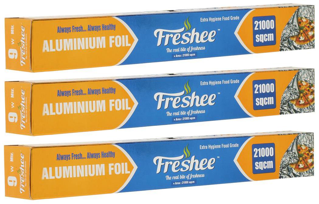 

Freshee Aluminium Silver Kitchen Foil Roll Paper (21000sqcm) Pack of 3