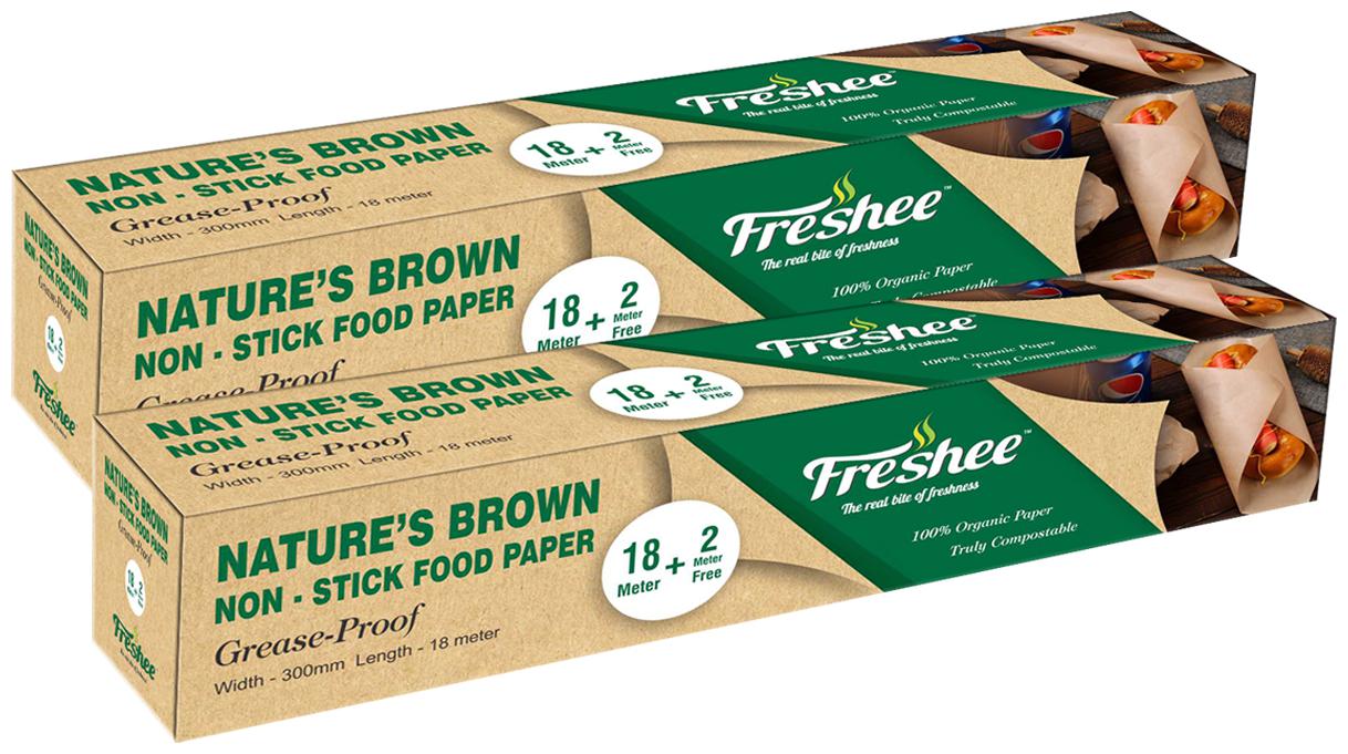 

Freshee Greaseproof Paper 500 Pre Cut Sheets Non-Stick Food Paper 220mm x 220mm Multi-Purpose Organic Paper for Baking Food Wrapping (Pack Of 2)