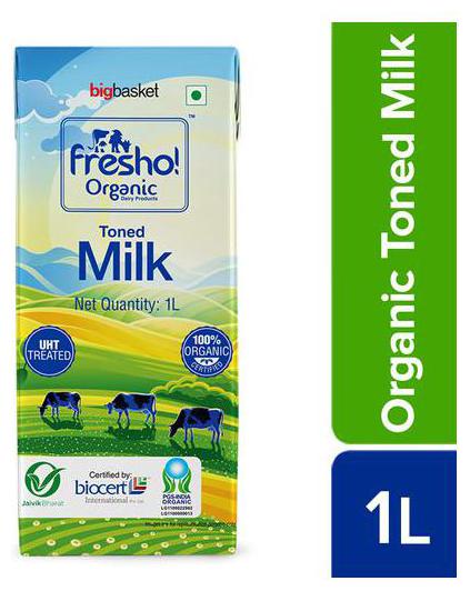 

Fresho Organic 100 Certified Organic Toned milk 1 L