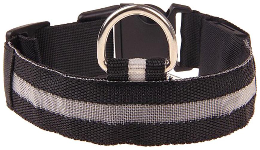 

Futaba Nylon Pet Glow in Dark LED Collar Night Safety - Black - Large(Pack of 1)