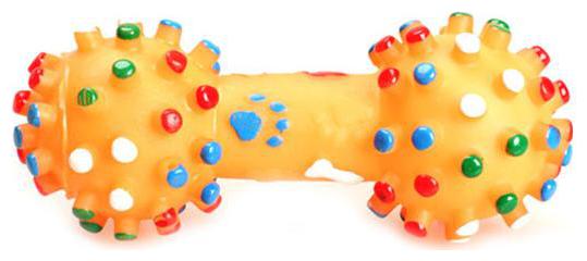 

Futaba Polka Dot Squeaky Rubber Dumbbell Chewing Toy